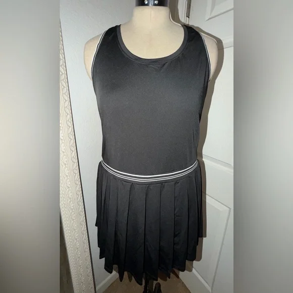 HALARA Racerback Color Block Stripe Pleated Mini Tennis Active Dress - Picture 4 of 7